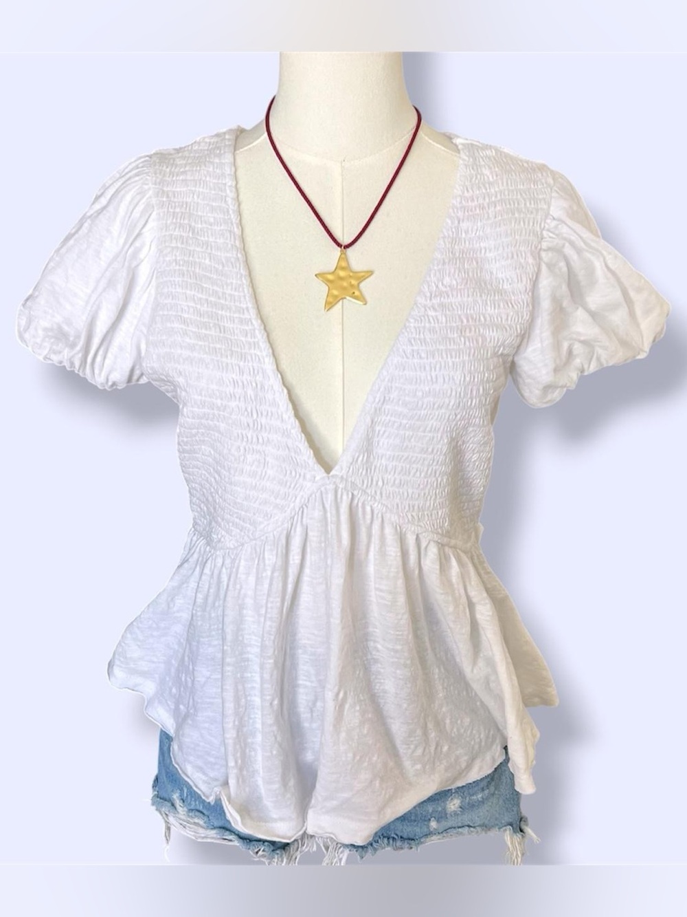 FREE PEOPLE white Charlotte Top 🤍